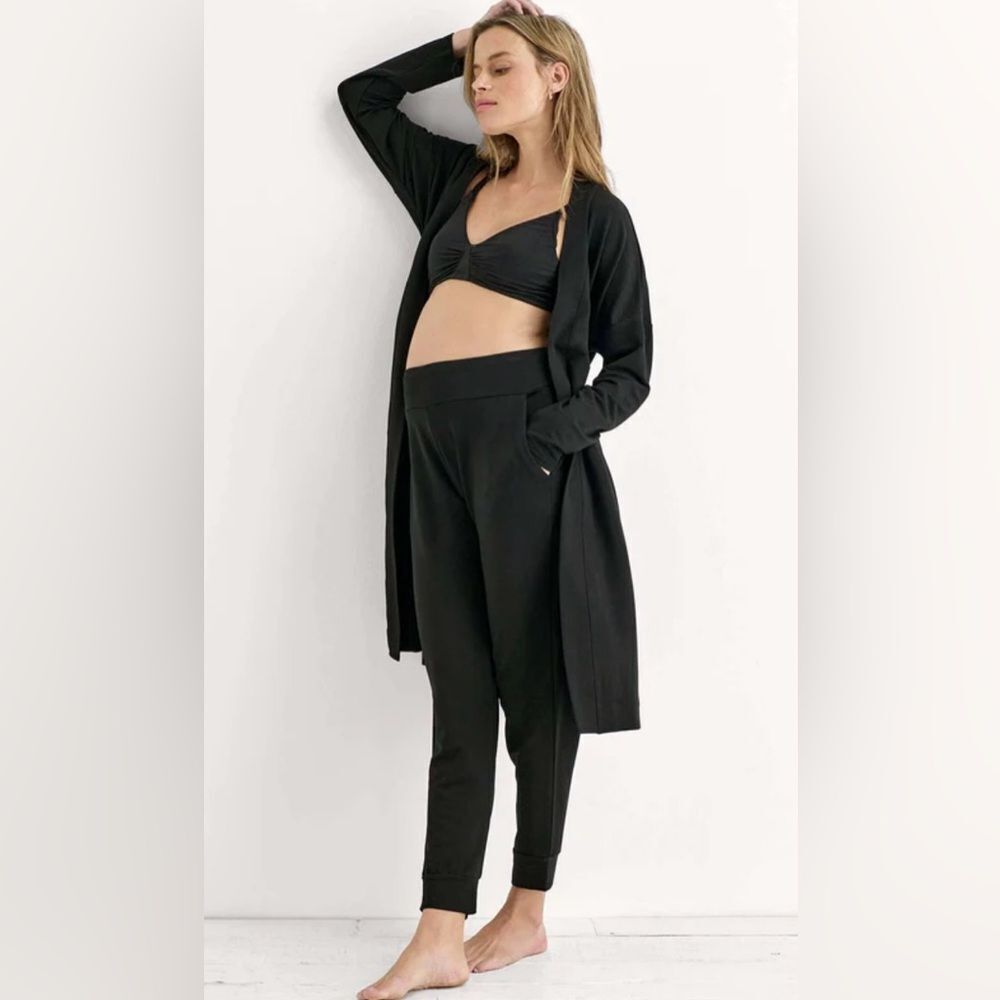 Hatch Black Indoor Outdoor Tencel Spandex Pull On Jogger Lounge Pant